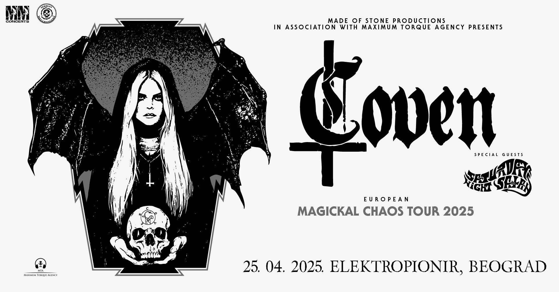 Live report: Coven & Saturday Night Satan @ Elektropionir, Belgrade – April 25th, 2025